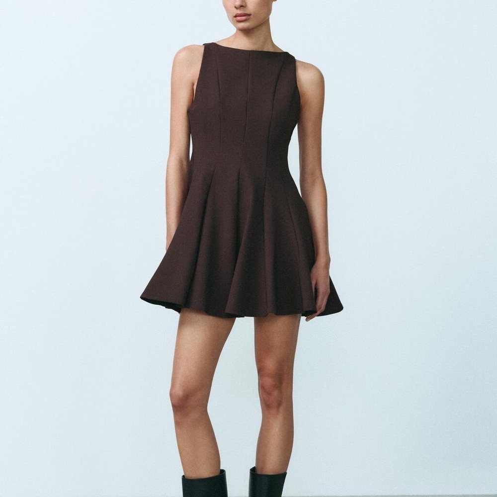 Zara Chocolate Brown Mini Dress